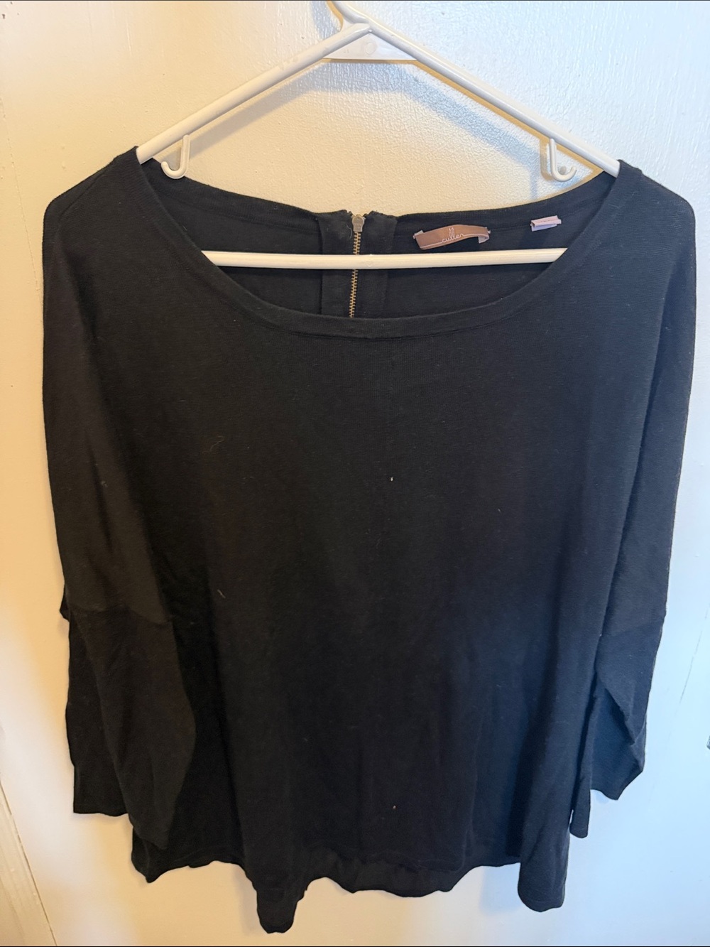 Cullen Black Boatneck Long Sleeve Top